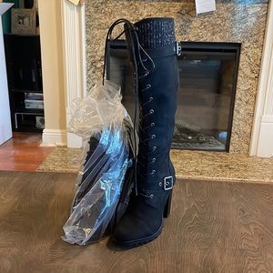 JustFab Knee-High Heeled Boots